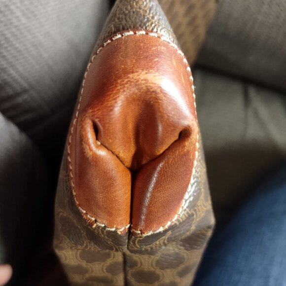 Celine Vintage Macadam Canvas PVC Leather Vertical Shopping Tote Bag - Picture 7 of 14